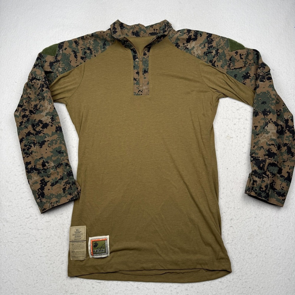 Propper Shirt Mens M/L Brown Long Sleeve FROG FR Combat Woodland MARPAT Top